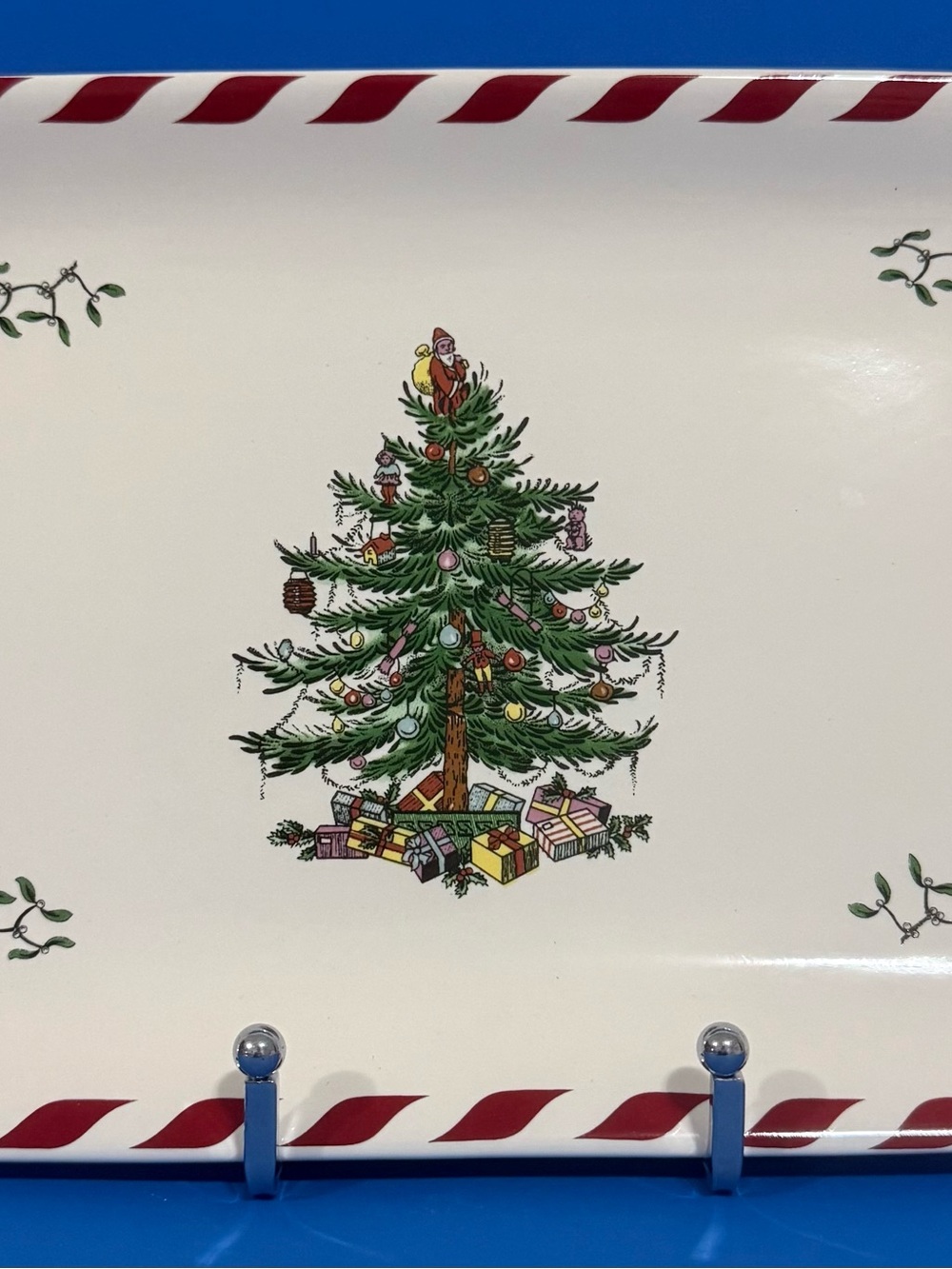 Spode Christmas Tree 12” Peppermint Dessert Tray